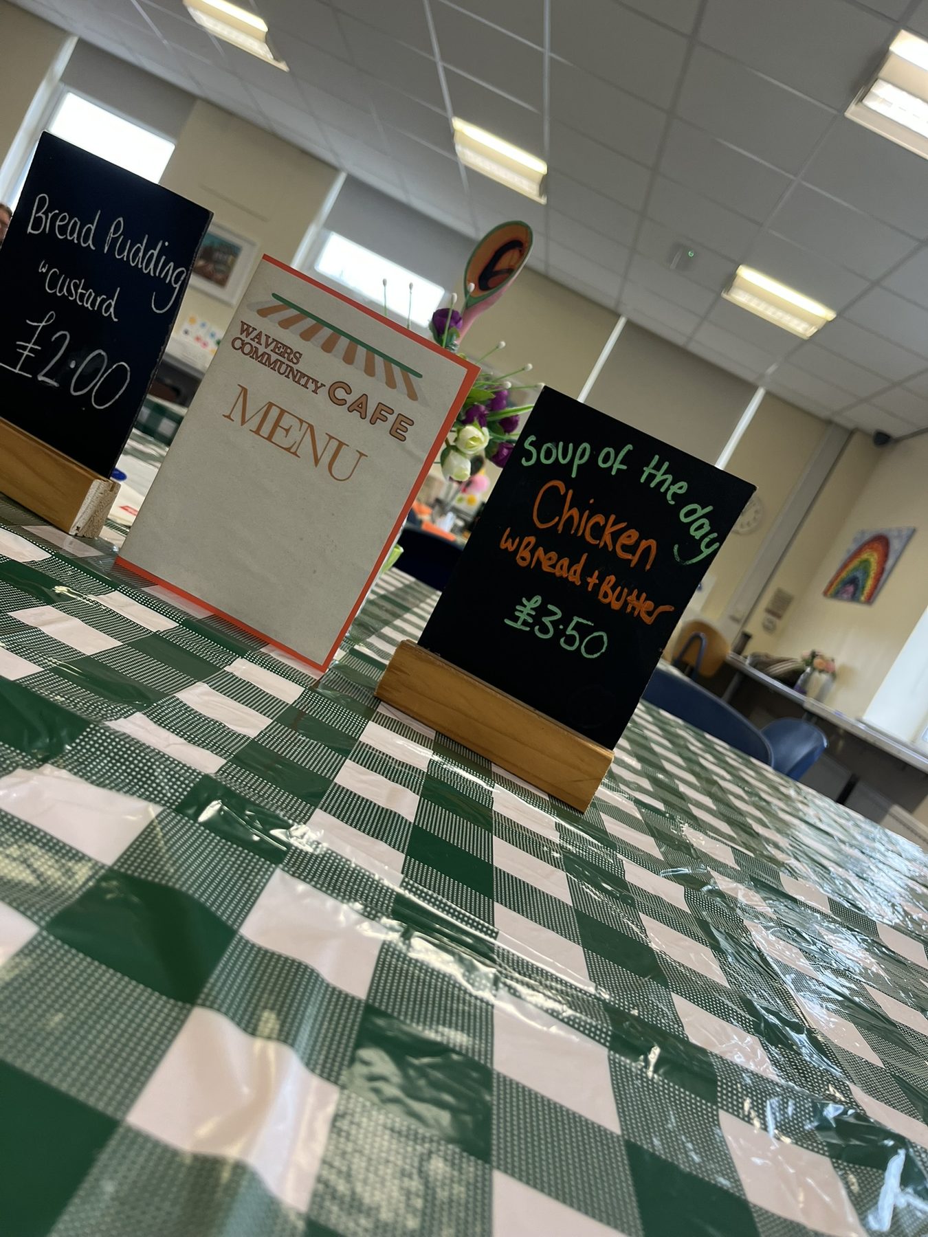 Wavers Community Café menu boards
